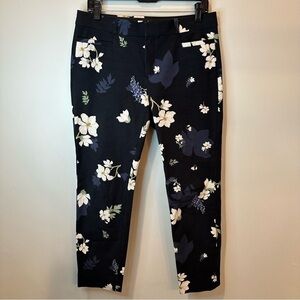 Banana Republic Sloan Slacks Floral Black Womens 6‎